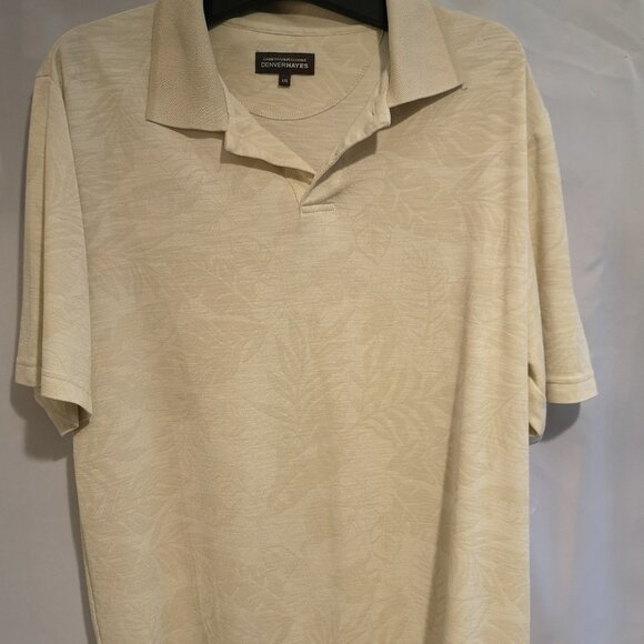 Denver Hayes Men's Size Large Beige Classic Fit Wrinkle Free Polo Shirt - Picture 1 of 5